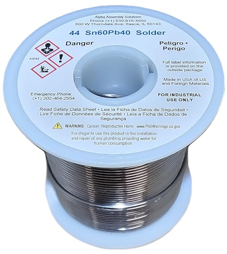 KESTER SOLDER 24-6040-0053 Solder Wire, 60/40 SN/PB, 190°C, 1LB, 050 Diameter, Yellow Label