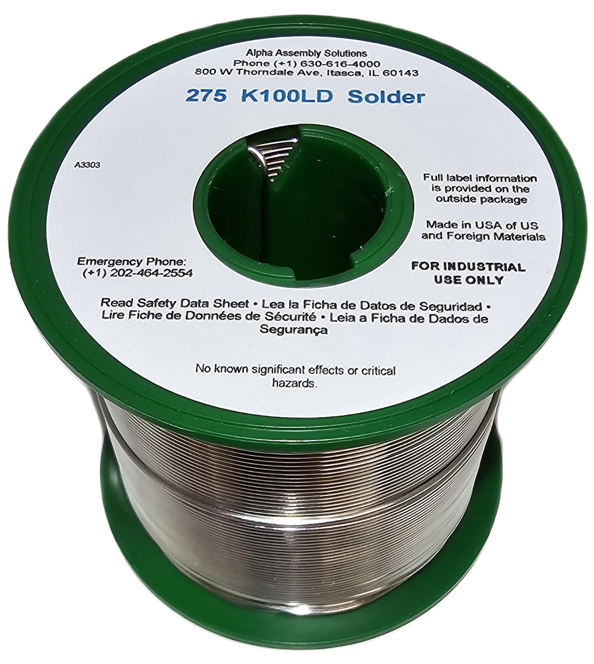 Kester443-845 24-9574-7618 K100Ld Lead-Free No Clean Wire Solder.031" Diameter-Low Cost Alloy