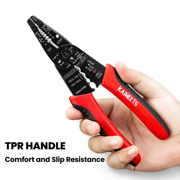 KAIWEETS Wire Stripper 10-22 AWG Wire Splicer Cable Stripper Multipurpose Wire Stripping Tool Electrical Wire Pliers with Screw Cutter