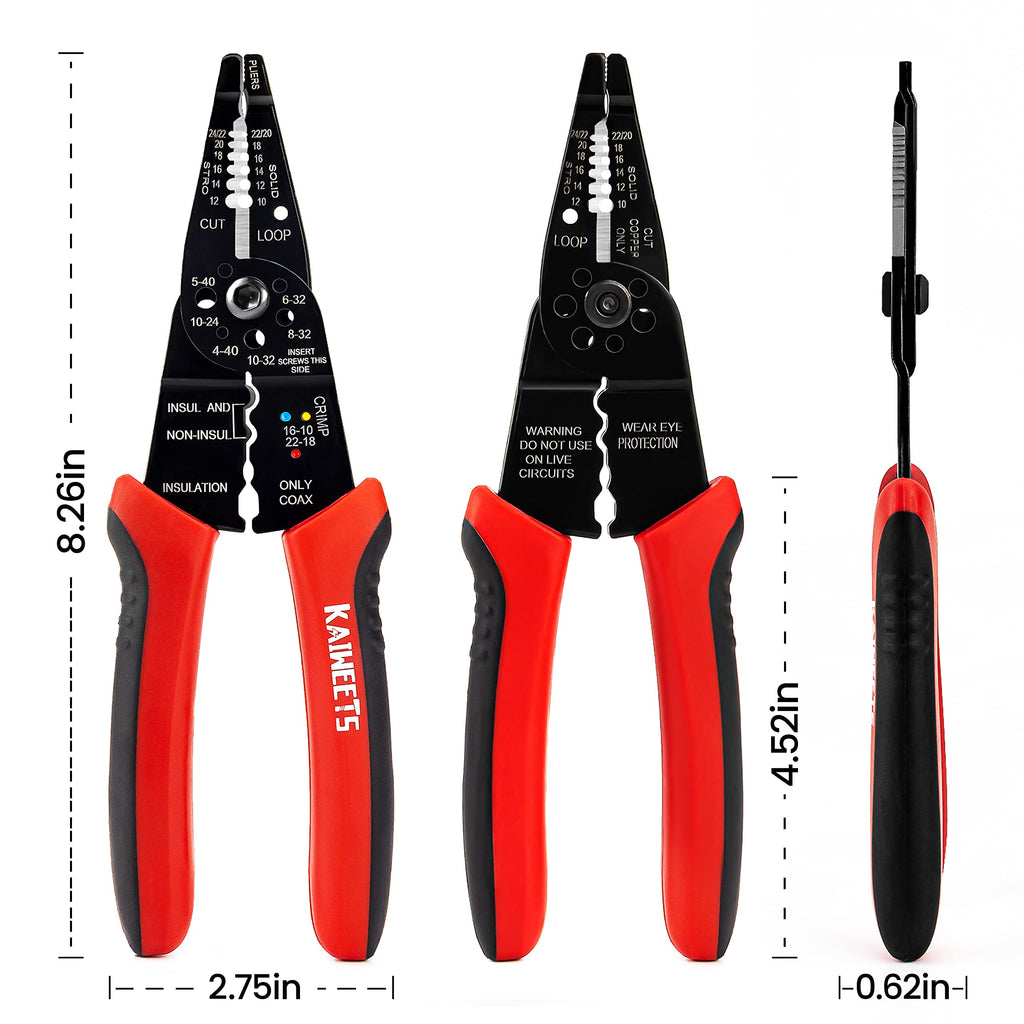 Button Wire Splicer KAIWEETS Wire Stripper 10-22 AWG Wire Splicer Cable Stripper Multipurp ...